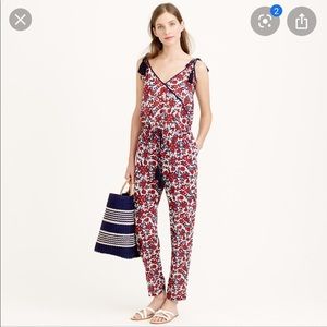 Jcrew floral tassel jumpsuit